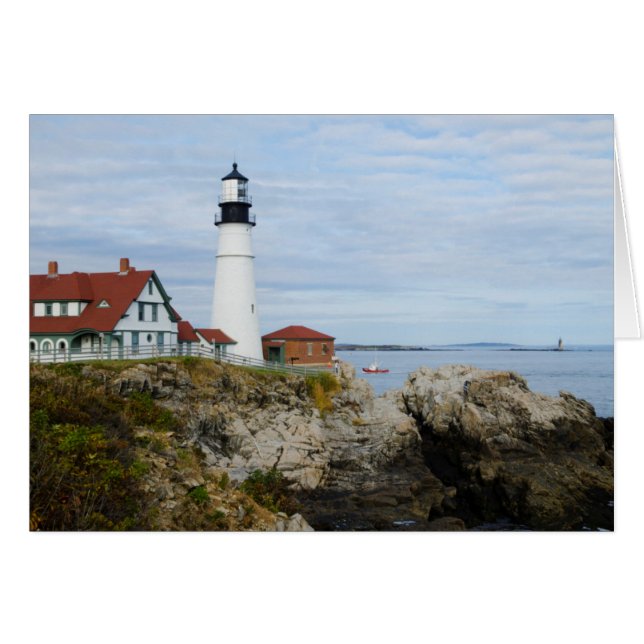 Portland Headlight vuurtoren op rotswal (Voorkant Horizontaal)
