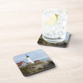 Portland Headlight vuurtoren op rotswal Bier Onderzetter (Rechterzijde)