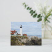 Portland Headlight vuurtoren op rotswal Briefkaart (Staand voorkant)