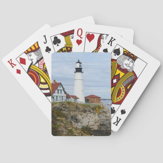 Portland Headlight vuurtoren op rotswal Pokerkaarten (Achterkant)