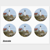 Portland Headlight vuurtoren op rotswal Ronde Sticker (Vel)