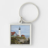Portland Headlight vuurtoren op rotswal Sleutelhanger (Voorkant)