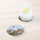 Portland Headlight vuurtoren op rotswal Zandsteen Onderzetter (Zijkant)