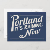 Portland-Het is nu aan het regenen Briefkaart (Voorkant / Achterkant)