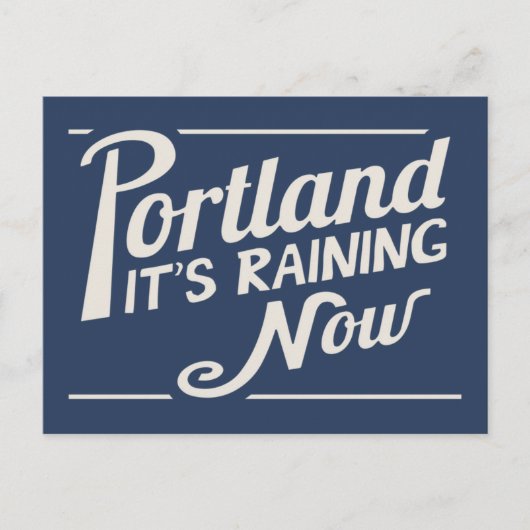 Portland-Het is nu aan het regenen Briefkaart (Voorkant)