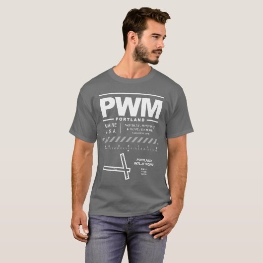 Portland International Jetport PWM T-shirt (Voorkant volledig)