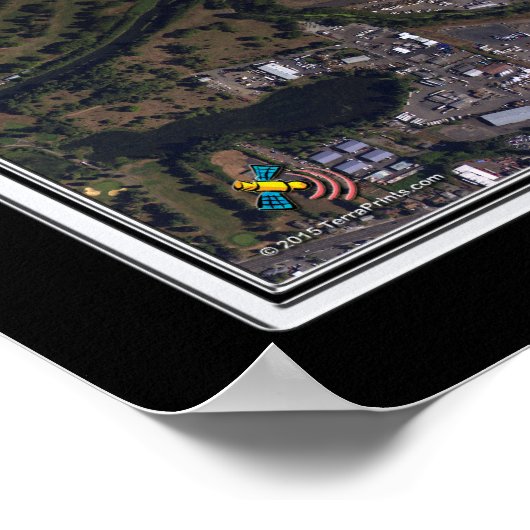 Portland Intl Airport Oregon Satellite Poster Map (Hoek)