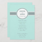 Portland Invite: Groenblauw Kaart (Voorkant / Achterkant)