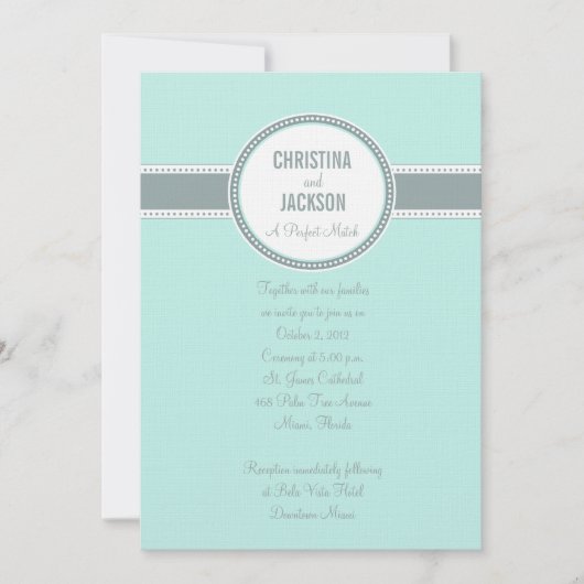 Portland Invite: Groenblauw Kaart (Voorkant)