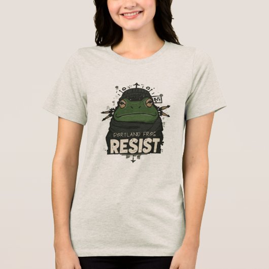 Portland Kikker Tri-Blend Shirt (Voorkant)