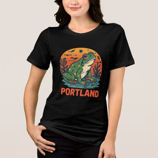 Portland Kikker Tri-Blend Shirt (Voorkant)