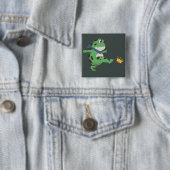 Portland Kikkers Protest Anti ICE  Vierkante Button 5,1 Cm (In situ)