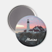 Portland Koplamp Zonsopgang Maine Magnet (Voorkant / Achterkant)