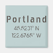 Portland Latitude & Lengtegraad Magneet (Voorkant)