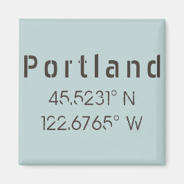 Portland Latitude & Lengtegraad Magneet