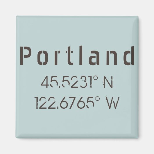 Portland Latitude & Lengtegraad Magneet (Voorkant)
