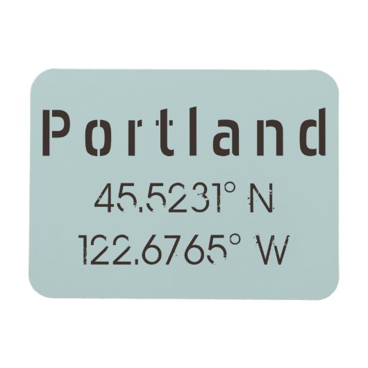 Portland Latitude & Lengtegraad Magneet (Horizontaal)
