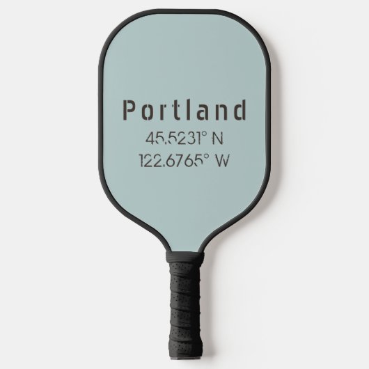 Portland Latitude & Lengtegraad Pickleball Paddle (Voorkant)