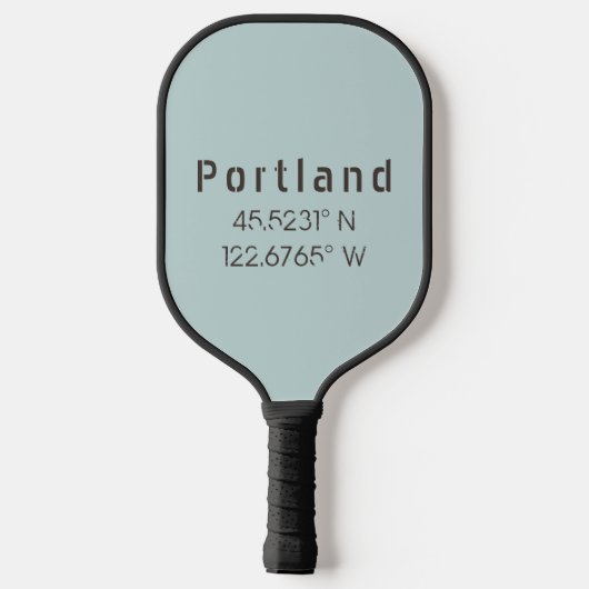 Portland Latitude & Lengtegraad Pickleball Paddle (Achterkant)