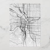Portland Love Locator | Bruiloft Bewaar de datum Folie Uitnodiging (Achterkant)