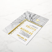 Portland Love Locator | Stad thema bruiloft Folie Uitnodiging (Gedraaid)