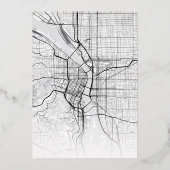 Portland Love Locator | Stad thema bruiloft Folie Uitnodiging (Achterkant)