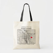 Portland Love Locator | Stadsplattegrond Bruiloft Tote Bag (Voorkant)