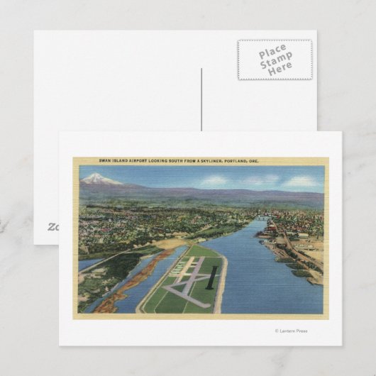 Portland, luchthaven Oregon - Swan Island Briefkaart (Voorkant / Achterkant)