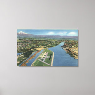 Portland, luchthaven Oregon - Swan Island Canvas Afdruk