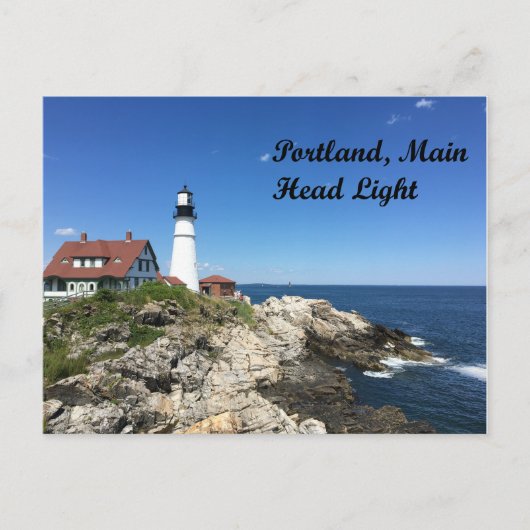 Portland Main Head Light Lighthouse 2017 Briefkaart (Voorkant)