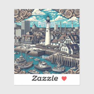 Portland Maine 3 inch Vinyl Sticker