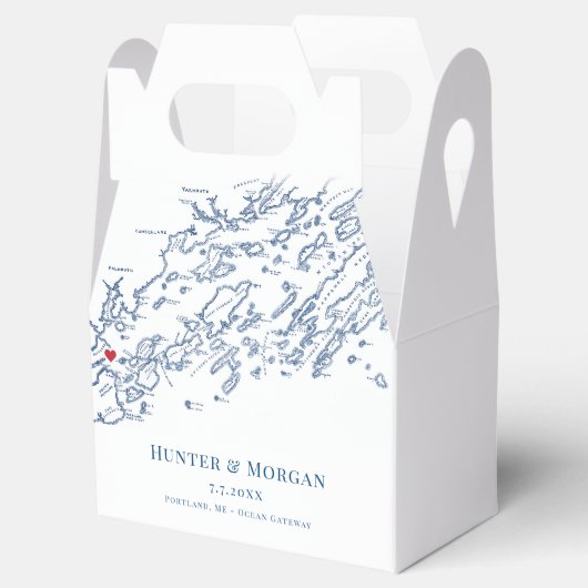 Portland Maine bestemming bruiloft elegant Bedankdoosjes (Geopend)