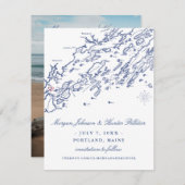 Portland Maine Bewaar de datum Save The Date (Voorkant / Achterkant)