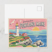 Portland Maine Briefkaart (Voorkant / Achterkant)