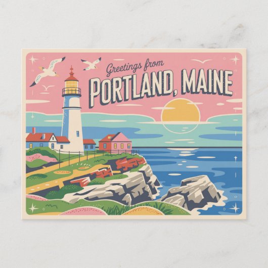 Portland Maine Briefkaart (Voorkant)