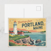Portland Maine Briefkaart (Voorkant / Achterkant)