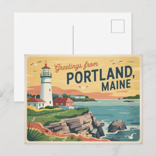 Portland Maine Briefkaart (Voorkant / Achterkant)
