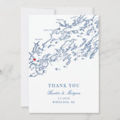 Portland Maine Bruiloft Flat Bedankkaart (Voorkant)