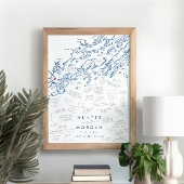 Portland Maine Bruiloft Modern Gastenboek Poster