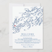 Portland Maine bruiloft welkom route Bedankkaart (Voorkant)