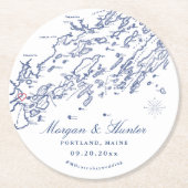 Portland Maine Casco Bay Bruiloft Onderzetters (Voorkant)