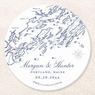 Portland Maine Casco Bay Bruiloft Onderzetters