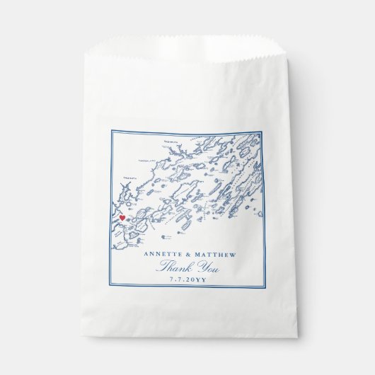 Portland Maine Casco Bay Elegant Weddenschap Paper Bedankzakje (Voorkant)