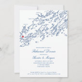 Portland Maine Casco Bay Map Navy Rehearsal Dinner Kaart (Voorkant)