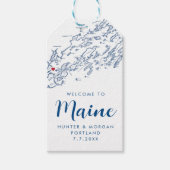 Portland Maine Elegante moderne marine bruiloft gu Cadeaulabel (Voorkant)