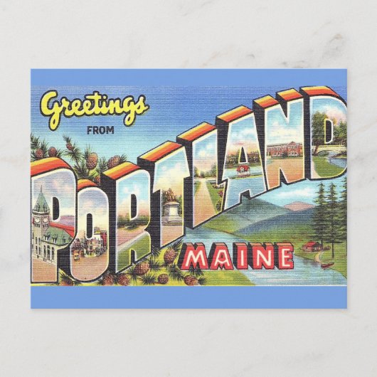 Portland Maine Groet Briefkaart (Voorkant)