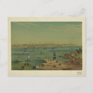 Portland Maine Harbour, in 1854, door W.S. Hatton Briefkaart