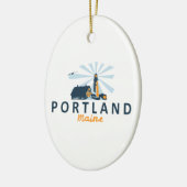 Portland Maine. Keramisch Ornament (Links)