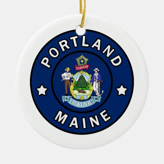 Portland Maine Keramisch Ornament (Voorkant)