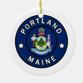 Portland Maine Keramisch Ornament (Achterkant)